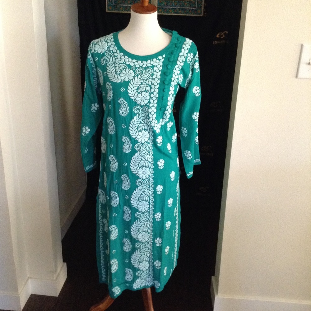 Teal green rayon soft feel kurta